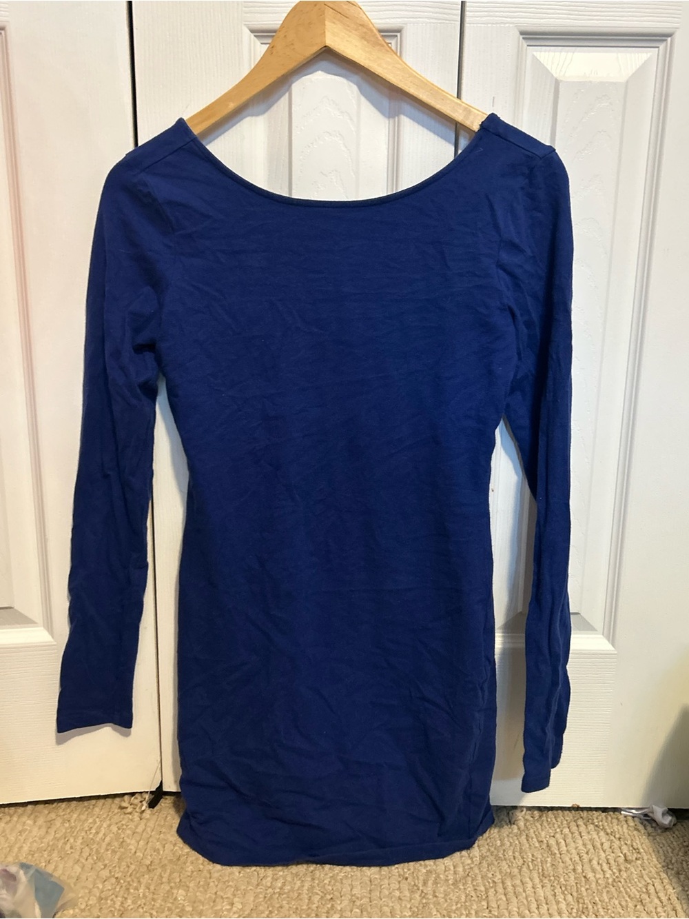 Forever 21 Royal Blue Long Sleeve Scoop Neck Top